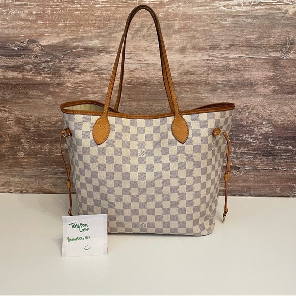 Louis Vuitton Handbags - Authentic Louis Vuitton Damier Azur Neverfull MM Tote Bag Purse